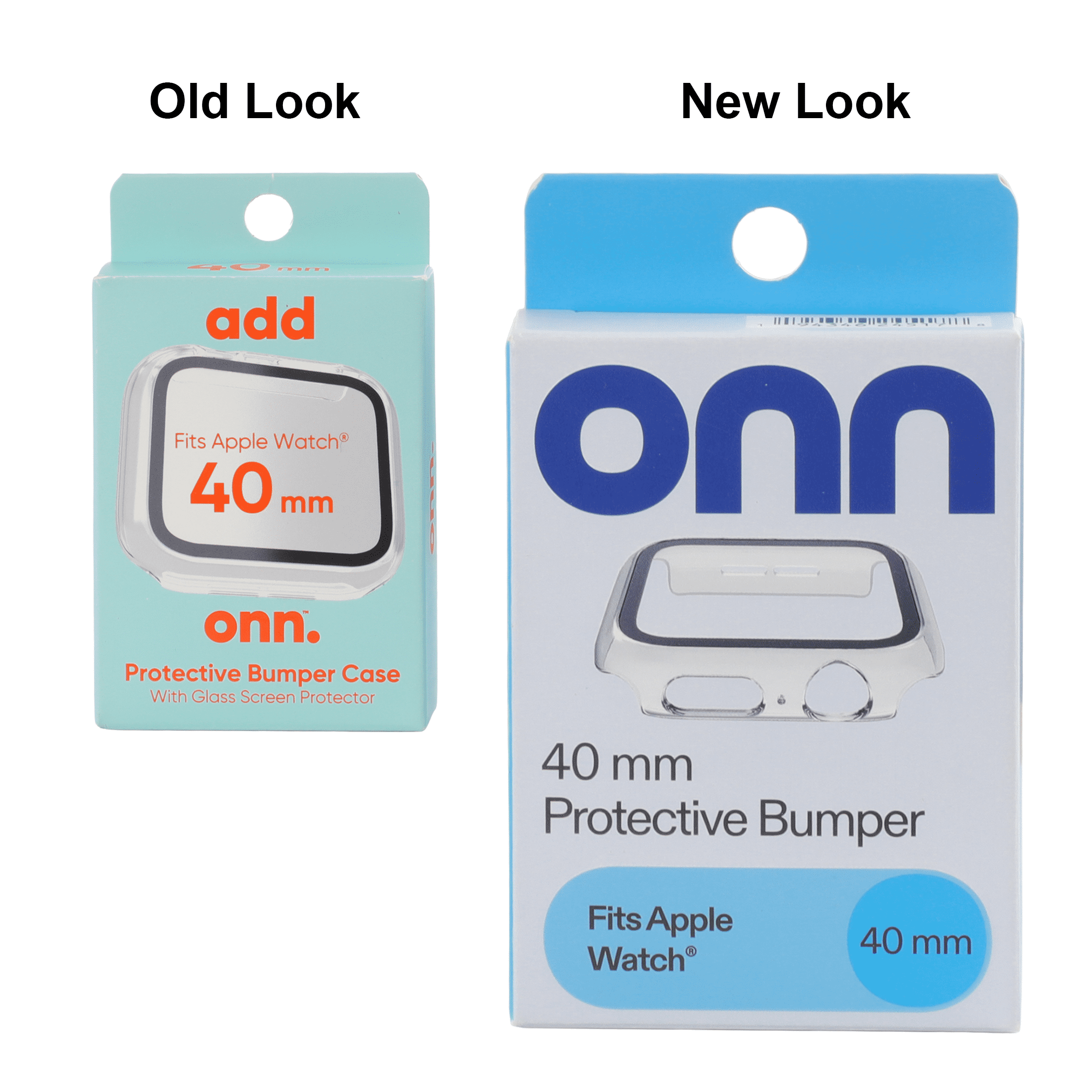 onn Clear Bumper Case with Screen Protector for Apple Watch 40mm