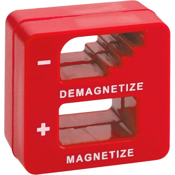 Demagnetizer and Magnetizer - Red - for Screwdrivers Tips, Bits, and Small Tools, Large or Big Screws, Drills, Drill Bits, Sockets, Nuts, Bolts, Nails and Precision Construction Tools
