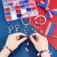 thumbnail image 3 of 1796 Pcs Perles Patriotiques du 4 Juillet Perles Rouges Blanches Bleues Perles de Rocaille Perles en Argile Polymère Perles de Lettres pour Bracelets Colliers Bijoux Artisanat, 3 of 6