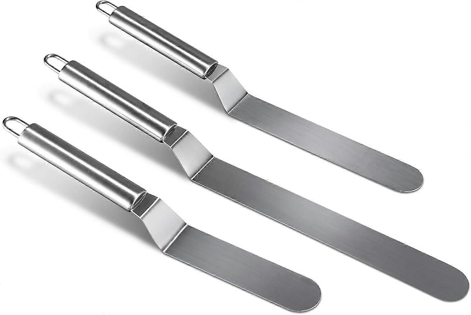 Cake knife & pie knife stainless steel angle palette set in 28 cm, 33cm, 39cm rustproof glaze knife Professional kitchen knife - 3 pieces