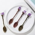 thumbnail image 4 of 2 Pcs Purple Crystal Alloy Spoons Retro Spoons Coffee Spoons Tea Spoons Dessert Spoons Ice Cream Spoons for Cafe Tableware, 4 of 5