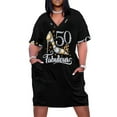 thumbnail image 1 of Camiseta de 50 cumpleaños. Camiseta "Fifty and Fabulous" para mujer. Vestido holgado con bolsillos, elegante vestido de boda., 1 of 6