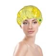 thumbnail image 3 of Easygdp Bright Lemons Shower Caps for Women, Double Waterproof Layers Shower Cap, Quick Drying Bath Hair Cap Reusable, 3 of 9