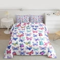 thumbnail image 2 of Manfei Rainbow Butterfly Queen Comforter Set 3 Pieces, Cute Wildlife Bedding Sets, Cartoon Animal Theme Bedding Comforter Set, Super Cozy Room Decor, 2 of 8