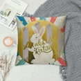 thumbnail image 2 of Nawypu Ashler Easter Bunny Pillow Covers, Easter Eggs Decorations Pillow Covers, Gold Pillow Cases for Easter Home Decor, Cute Rabbits Eggs Pillowcases for Spring Easter, 2 of 5