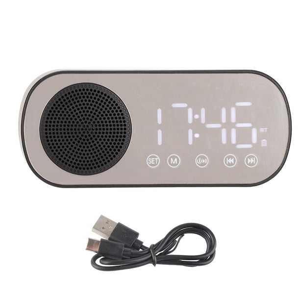 Portable Digital Dual Alarm Clock Radio with Bluetooth Speaker for Reading, Cooking, and Riding