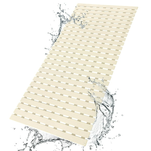 Alfombrilla de ducha BEMISO, antideslizante, 95 x 40 cm, color gris, TPE+PP