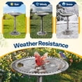 thumbnail image 4 of SPECSTAR Bird Bath, 28 inch Height Polyresin Lightweight Antique Outdoor Garden Birdbath Gray, 4 of 9