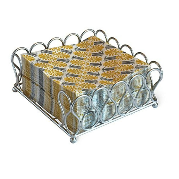 Celebrate the Home Ribbon Cocktail Napkin Caddy, Silver