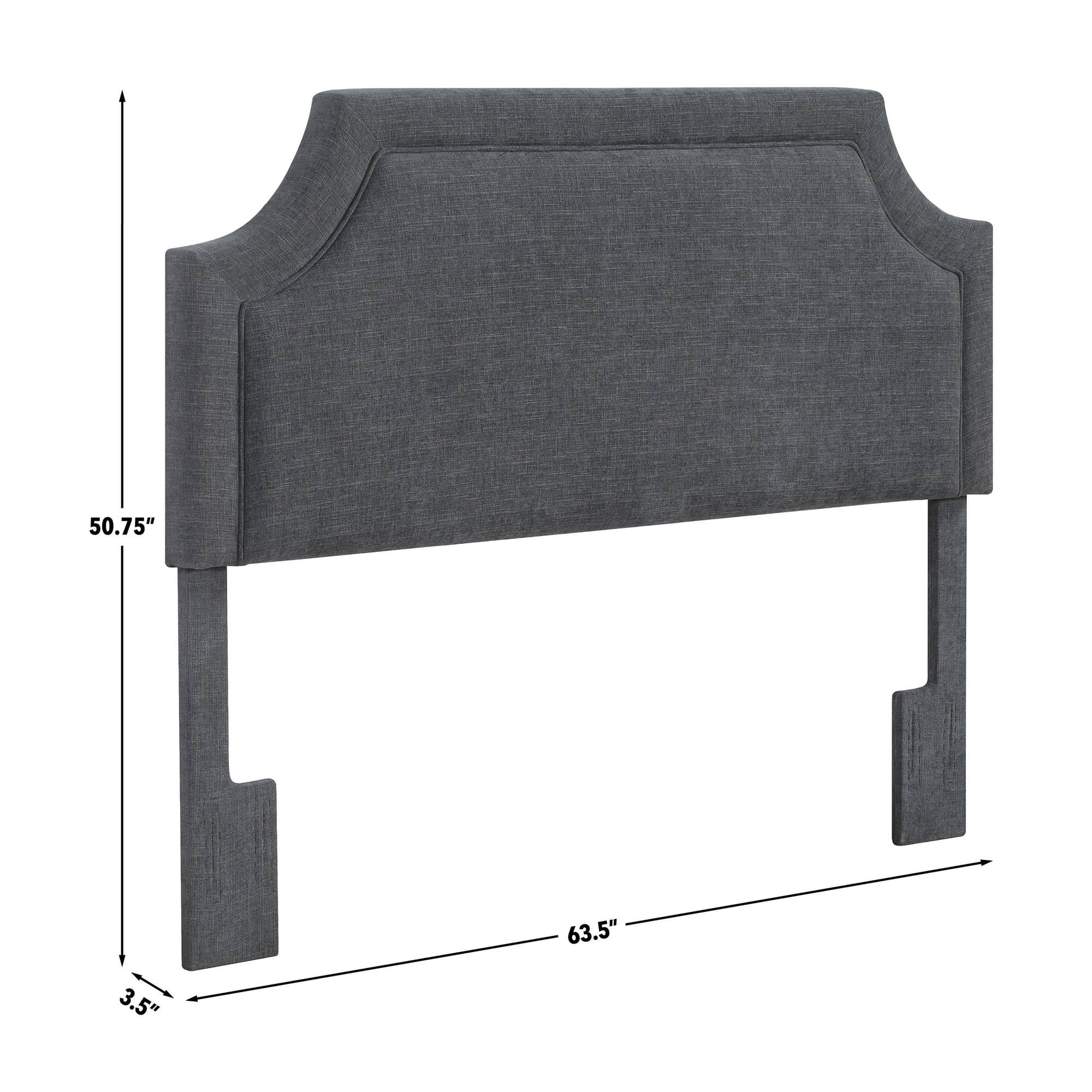 Steve Silver Elena Upholstered Dark Gray Queen/Full Headboard