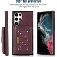thumbnail image 2 of for Samsung Galaxy S22 Ultra (Not S22) Crossbody Wallet Case for Women, Bling Glitter PU Leather Phone Case with RFID Blocking Card Holder Cover for Samsung Galaxy S22 Ultra SZ Red, 2 of 9