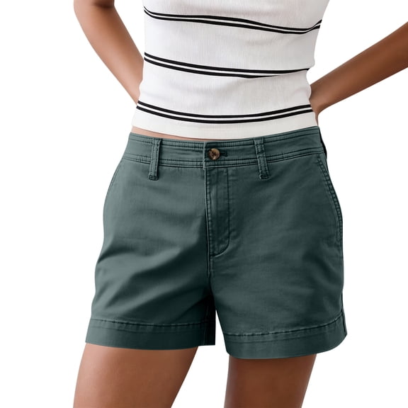 Women's Mid-Rise Loose Fit Elastic Waist Shorts with Pockets, Fashion Shorts