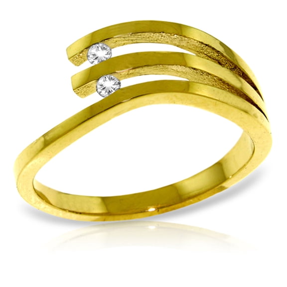 Galaxy Gold 0.06ct Genuine Diamond Ring in 14k Solid Gold - Size 5.5