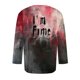 thumbnail image 3 of Camisas de Manga Larga para Hombres Imprimir Blusa de Manga Corta de Cuello Redondo, Camisas de Lino para Hombres, 3 of 4