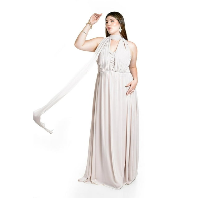 Vestido de noche multiformas Roman Fashion / Tallas Extras, 2001 (Hueso) beige 38