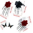 thumbnail image 3 of FENOHREFE Halloween Skeleton Hand Hair Clip With Rose Lace Detail Unique Hairpin Adjustable Claw Grip for Different Hair Type, 3 of 7
