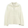 thumbnail image 4 of DHFJKG Womens Sweatshirt Quarter Zip Fuzzy Stand Collar Long Sleeve Loose Fit Pocket Casual Pullover Fluffly Shaggy Winter Cozy Tops, 4 of 9