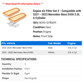 thumbnail image 2 of Engine Air Filter Set 2 - Compatible with 2021 - 2023 Mercedes-Benz E450 3.0L 6-Cylinder 2022, 2 of 2
