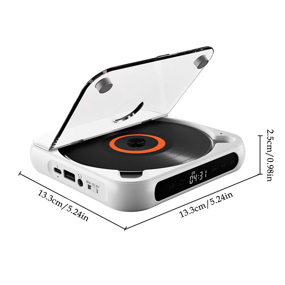 Portable Bluetooth 5.1 CD Player with LCD for Home and Travel
