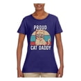 thumbnail image 3 of Proud Cat Daddy Cat Lover Womens Graphic T-Shirt, Purple, XX-Large, 3 of 5