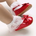thumbnail image 2 of Xfvqtps Baby Girls Walking Shoes Mary Jane Buckle Non Slip Comfortable Soft PU Infant Sandals Summer New Baby Everything Casual Breathable Cute Bow Baby Leather Shoes Toddler Shoes Red, 2 of 9