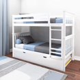 thumbnail image 1 of BEDSMART Lits Superposés Simple sur Simple en Bois Massif avec Tiroir-Lit / Blanc, 1 of 6