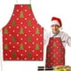 thumbnail image 2 of Delantal de cocina rojo de Navidad CHAO 1 pieza de lino cuello ajustable regalo decoración cocina fiesta, 2 of 5