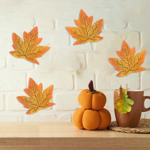 onlyliua Ofertas Especiales Hojas de Arce Simuladas para Decoración de Aulas de Otoño, Hojas de Arce para Decoración de Fiestas Navideñas, 50 Hojas de Arce