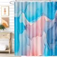 thumbnail image 2 of Colourful Marble Shower Curtain, Watercolor Abstract Shower Curtain with 12 Hooks, Waterproof Fabric Shower Curtain for Bathroom Set Decor, Luxury Gold Line Marble Print, 72 x 72 Inch, Blue, 2 of 6