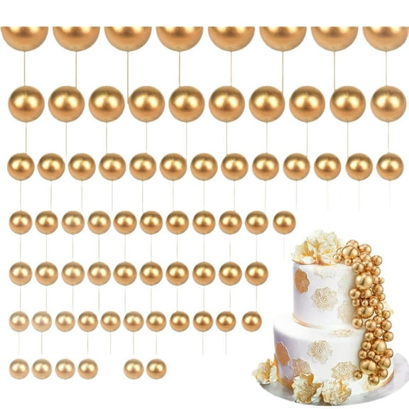 108pcs Ball Cake Boho Grass Cake Topper Ball Cake Insert Decoration for Birthday Decorations Boho Themed Party Supplies