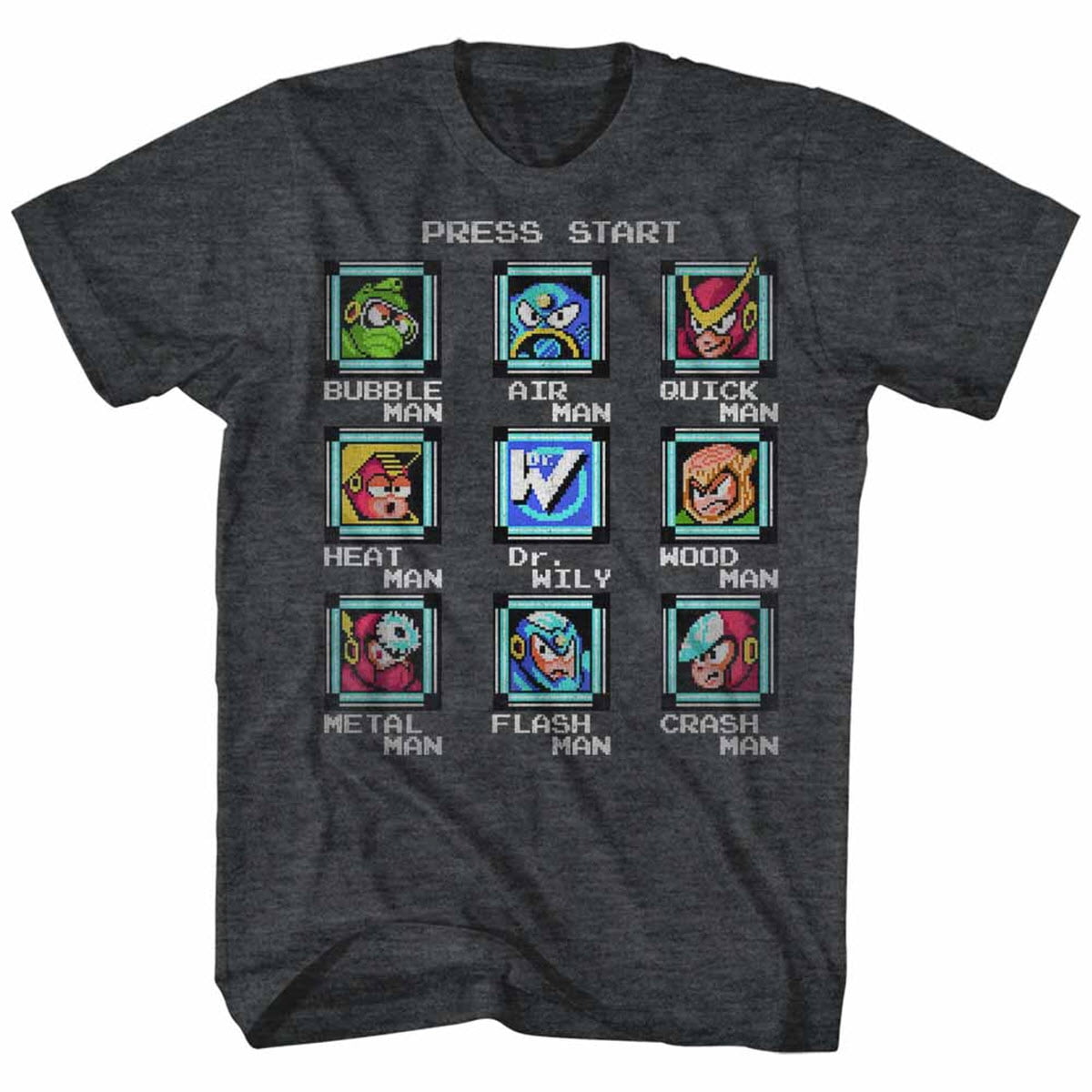 Mega Man Stage Select Characters T-Shirt Megaman Video Game Capcom Gamer Old