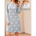 thumbnail image 2 of Avidlove Women's 2 Pack Nightgowns Long Sleeve Henley Neck Pajamas Dress with Soft Round Neck Nightshirts Sleepwear, 2 of 5