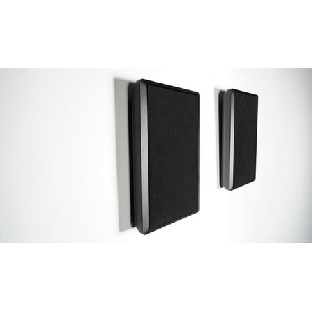 Pair Rockville RockSlim Black Front+Rear Surround Sound Shallow On-Wall