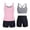 Pink, variant on Purcolt Tankini Swimsuits for Women Stripes 3 Piece Swim Sets Tank Tops with Bra and Boyshorts Tummy Control Modest Bathing Suits Athletic Swimwear