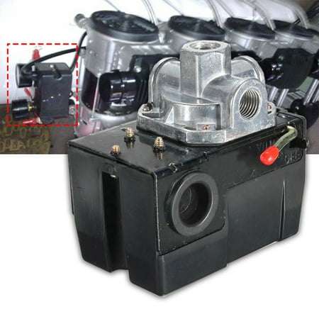 4 Port Air Compressor Pressure Switch Control Valve 95-125 PSI w/ (Best Compressor For Sustain)