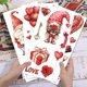 thumbnail image 3 of 4 láminas de calcomanías para San Valentín con diseño de gnomos, corazón rojo y globo. Incluye pegatinas decorativas para muebles, letras de amor y calcomanías UV., 3 of 9