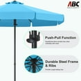 thumbnail image 5 of ABCCANOPY 9ft Outdoor Market Hand Push Patio Umbrella with Hanging Edge,12+Colors, Turquoise, 5 of 8