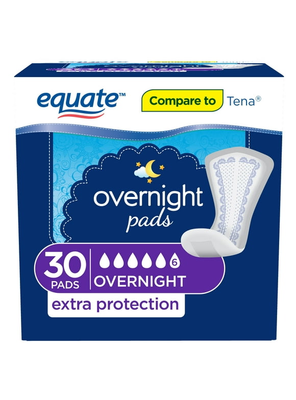 Equate Women's Incontinence Pads, Overnight (30 Count)