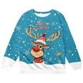 thumbnail image 4 of Christmas Festive Reindeer Print Pullover Casual Crewneck Sweater Blend Top Boys Girls Holiday, 4 of 4