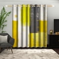 thumbnail image 4 of LFEEY Blackout Curtains, Modern Insulated Grommet Curtains, 42x84 inches, Painted Yellow Gray, 2 Panels, 4 of 6