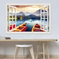 thumbnail image 2 of 3D Wall Decal Nature Landscape Fake Window Wall Poster Mountain Forest Lake Landscape Wall Sticker Wallpaper Peel and Stick, 2 of 5
