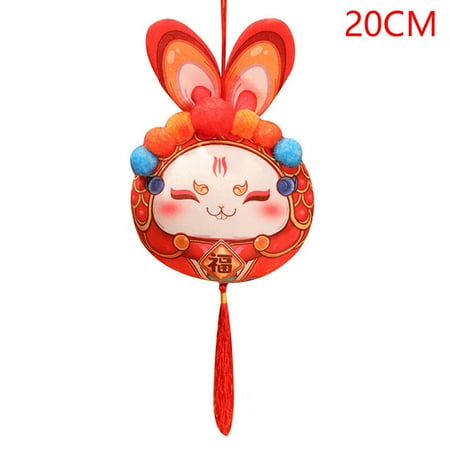 

Cute Fu Rabbit Pendant Plush Stuffed Doll Toy Year Of The Rabbit 2023 Mascot