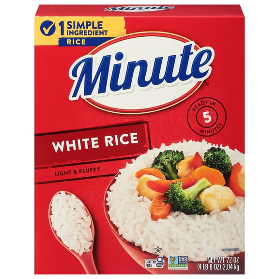 Minute Instant White Rice, Light and Fluffy, 72 oz