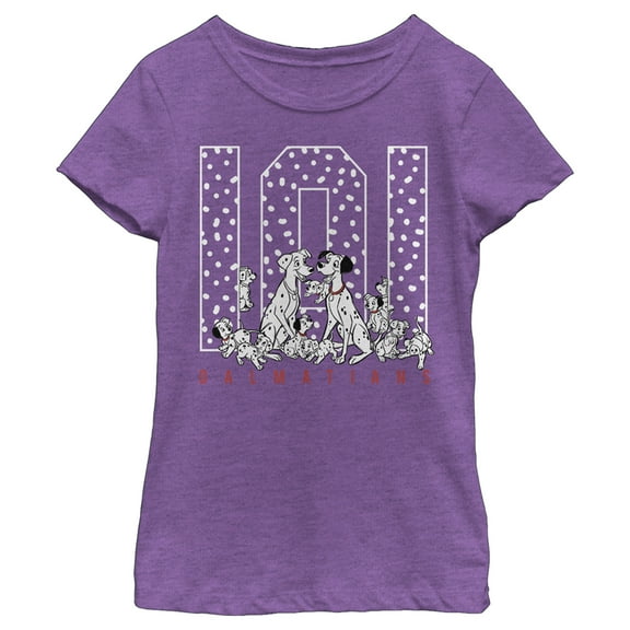 Girl's One Hundred and One Dalmatians The Whole Family Graphic Tee Purple Berry X Large