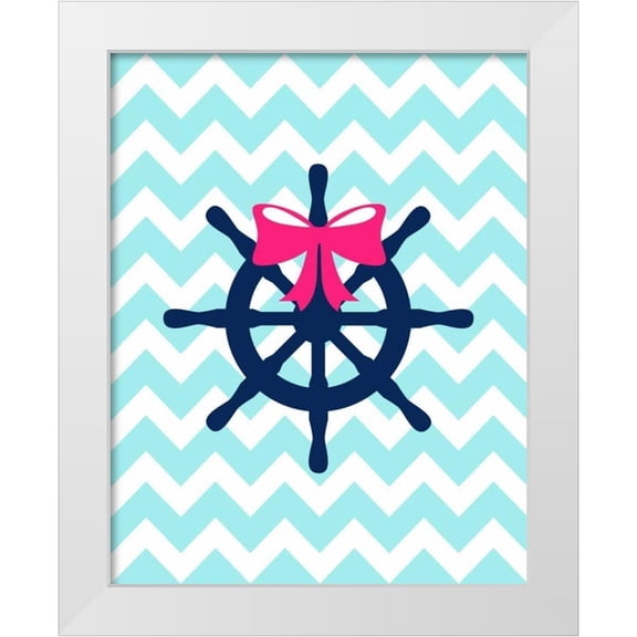 Robinson, Tamara 12x14 White Modern Wood Framed Museum Art Print Titled - Wheel Bow Chevron