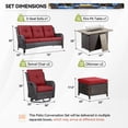 thumbnail image 2 of Gymojoy 6-Piece High Back Outdoor Wicker Conversation Set with Swivel Chairs,Sofa,ottoman & 50,000 BTU Fire Pit Table - Patio Furniture Set for Deck, Porch, Poolside, 2 of 24