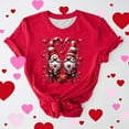 thumbnail image 2 of Cute Gnome T Shirt for Womens Valentine's Day Plus Size Short Sleeve Tops Trendy Crewneck Basic Tee, 2 of 5