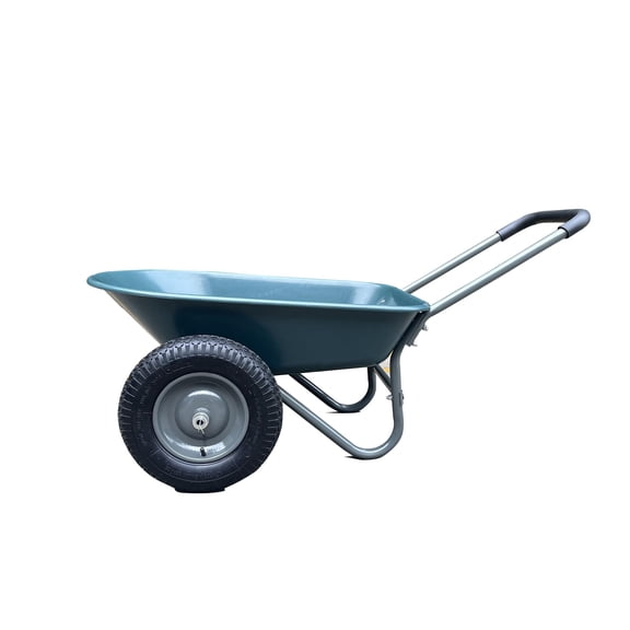 Garden Cart, Heavy Duty Home Utility, Dual-Wheel Home Garden Yard Utility Wheelbarrow Cart with Built-in Stand