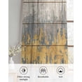 thumbnail image 6 of Yellow Grey Abstract Sheer Curtains 54 Inch Length 2 Panels Set for Living Room/Bedroom, Gradient Geometric Graffiti Retro Wooden Kitchen Curtains Grommet Curtains Window Treatments 42"x54"x2, 6 of 7