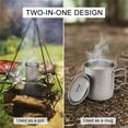 thumbnail image 4 of Titanium Pot 750ml Ultraléger Portable Pot Suspendu avec Couvercle et Poignées Pliables Camping Extérieur Randonnée, 4 of 7